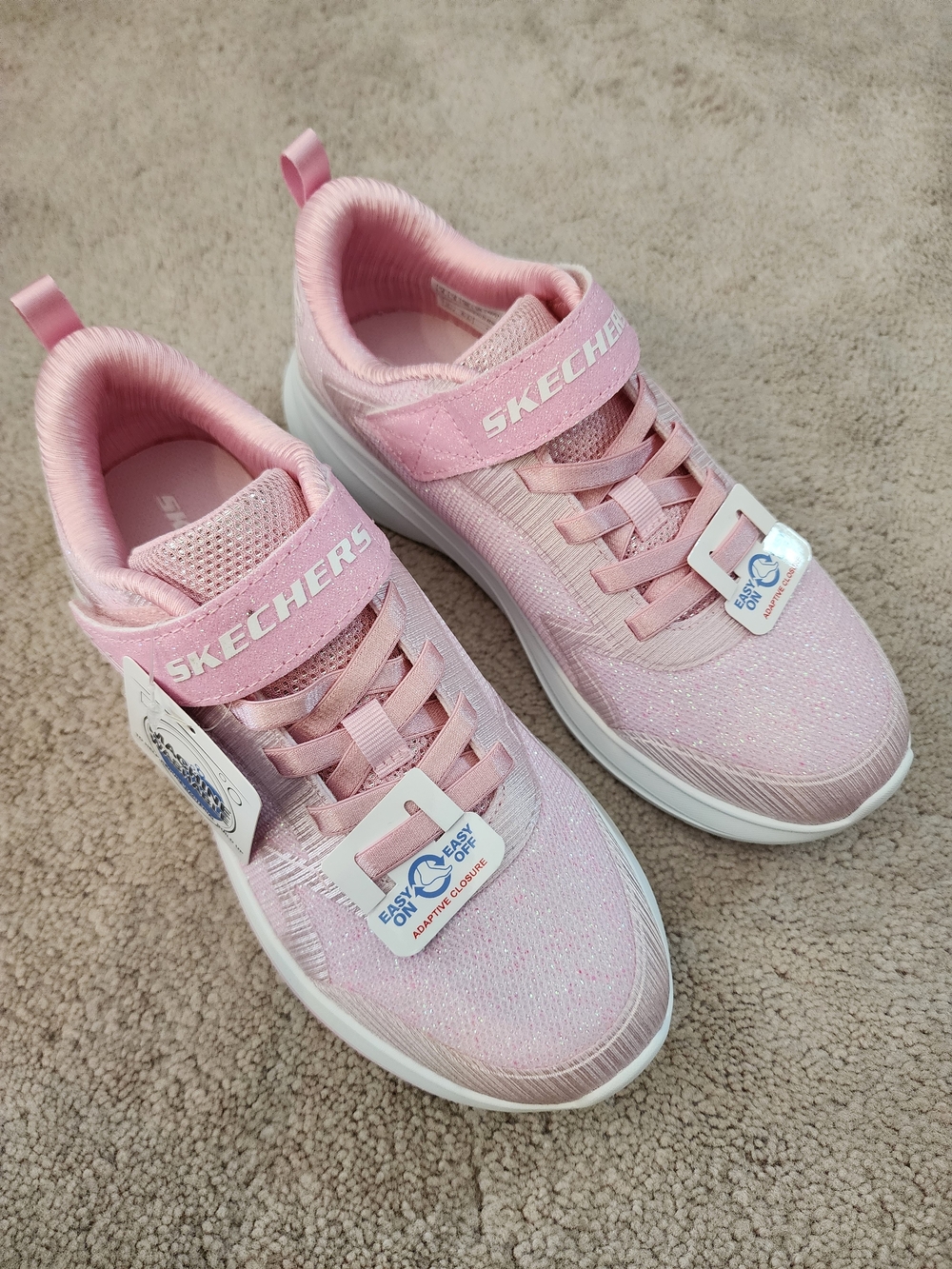 Skechers Kids' Pink Glitter Slip-On Sneakers NWT
